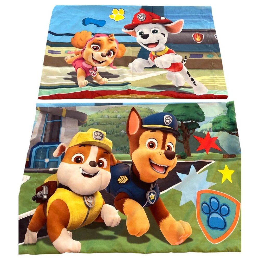 Kid 3 Piece Set Paw Patrol Nickelodeon Blue Twin Flat Sheet Pillowcases Bedding